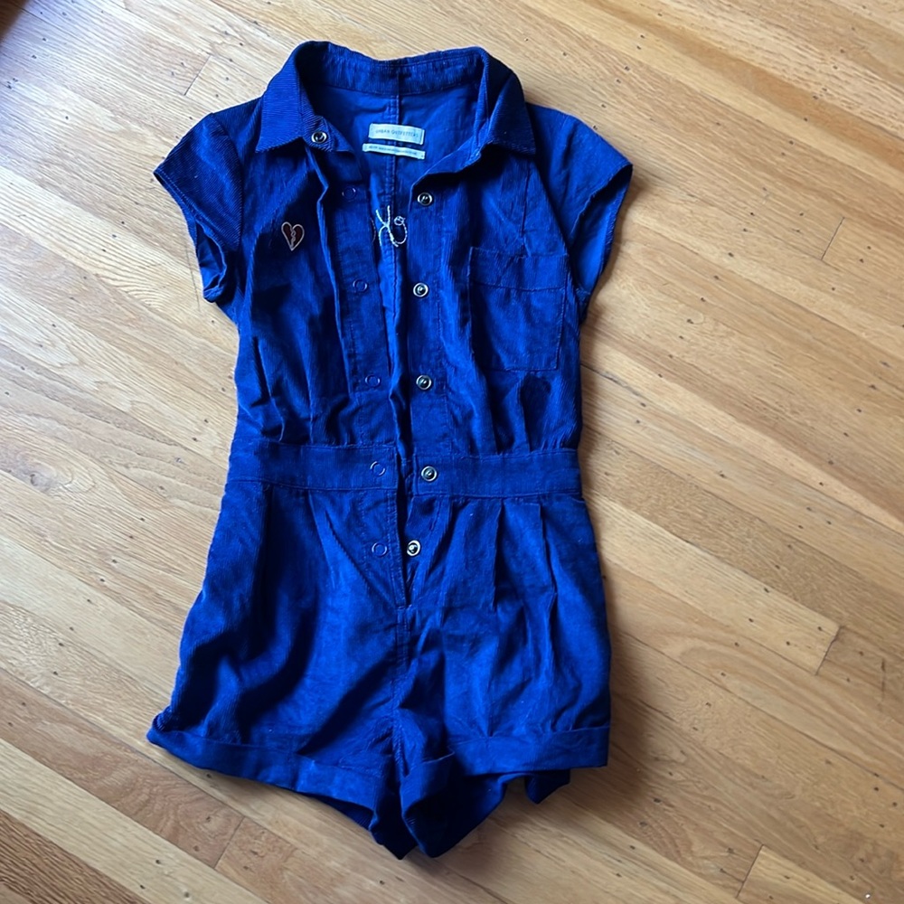 Navy corduroy urban outfitters romper
